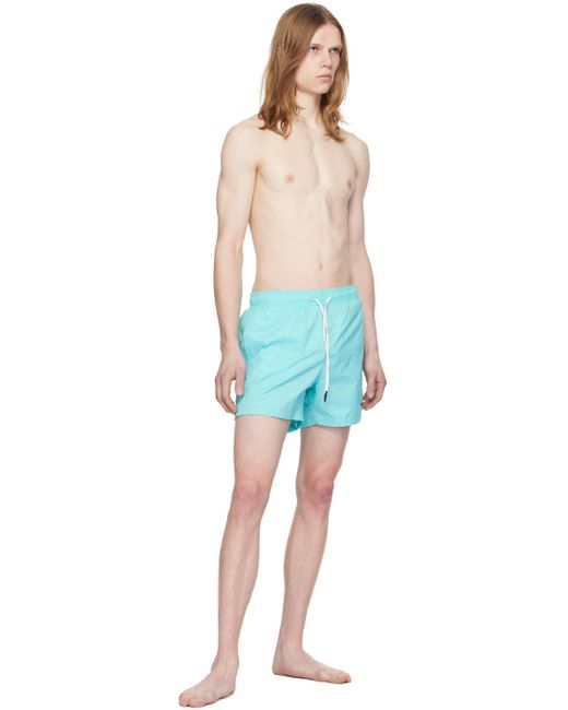 HUGO Blue Printed Swim Shorts for men