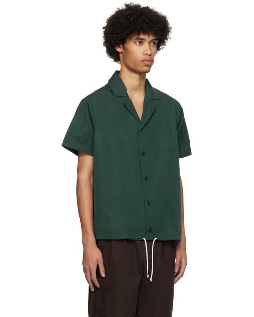 Noah NYC Green Drawstring Shirt for men