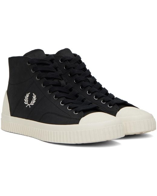 Fred Perry Black Mid Hughes Sneakers for men