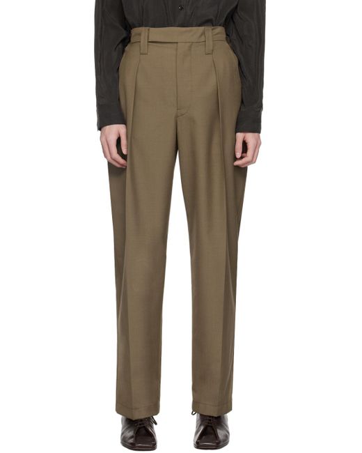 Lemaire Multicolor Taupe Pleated Trousers for men