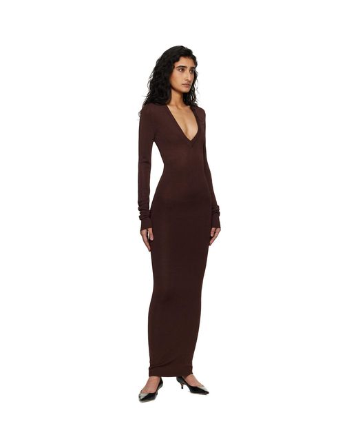 Entire studios Black Long Sleeve V Neck Maxi Dress