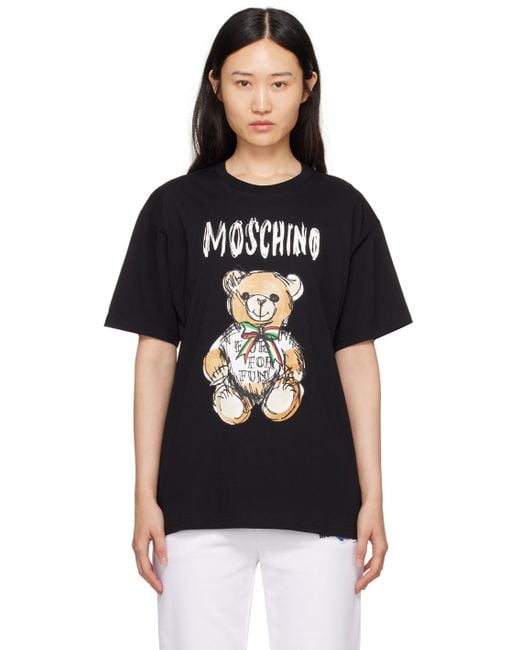 Moschino Black Archive Teddy Bear T-shirt