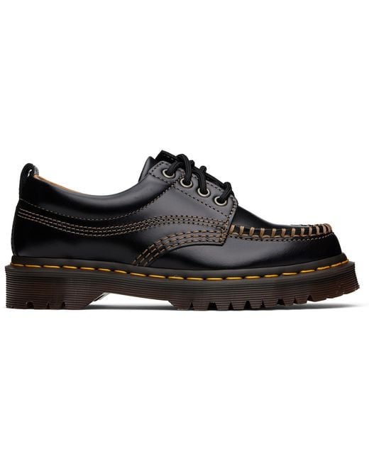 Dr. Martens Black Lowell Leather Moc Toe Derbys
