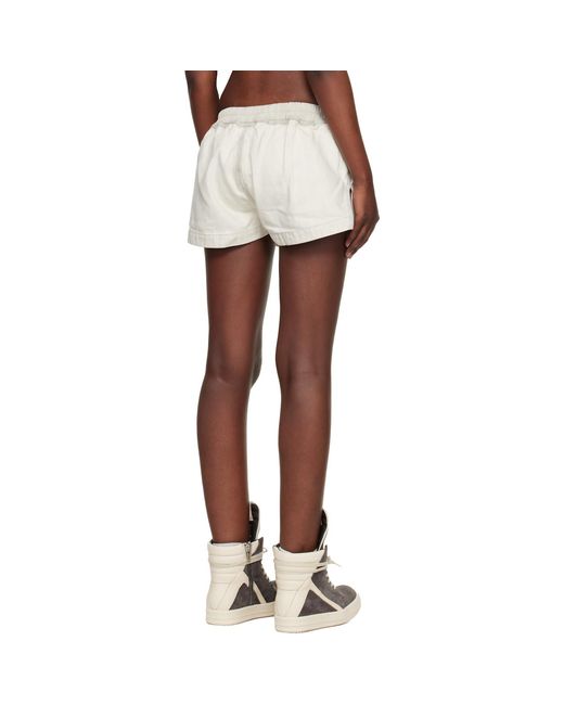 Rick Owens Black Off- Temple Fog Boxer Denim Shorts