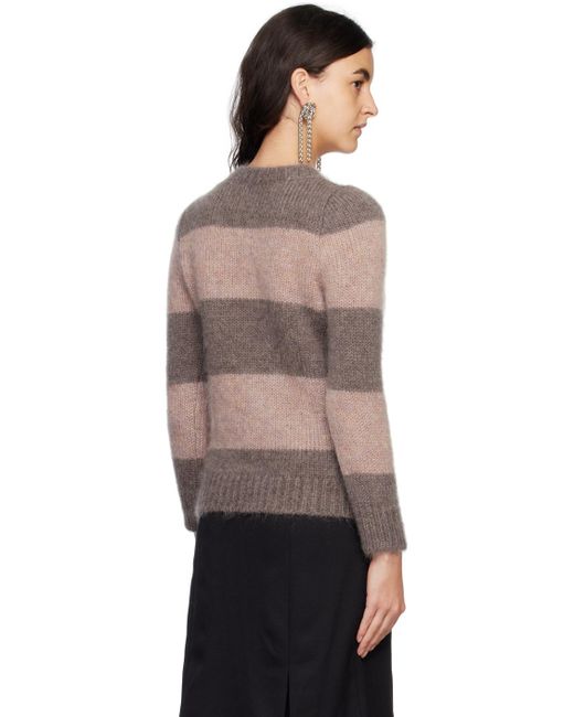 Raf Simons Black Taupe & Pink Stripe Sweater