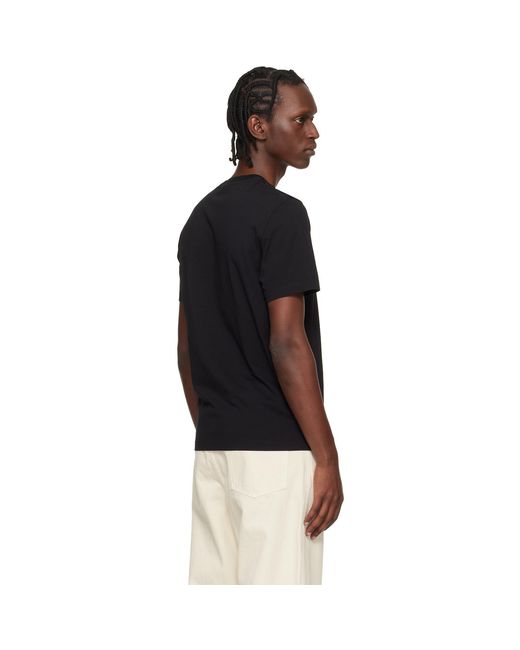Moncler Black Three-Pack Logo Patch Cotton T-Shirts for men