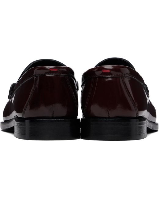 Aeyde Brown Burgundy Terry Polido Loafers
