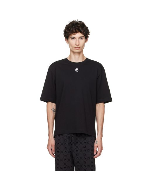 MARINE SERRE Black Moon Logo Jersey Loose Fit T-Shirt for men