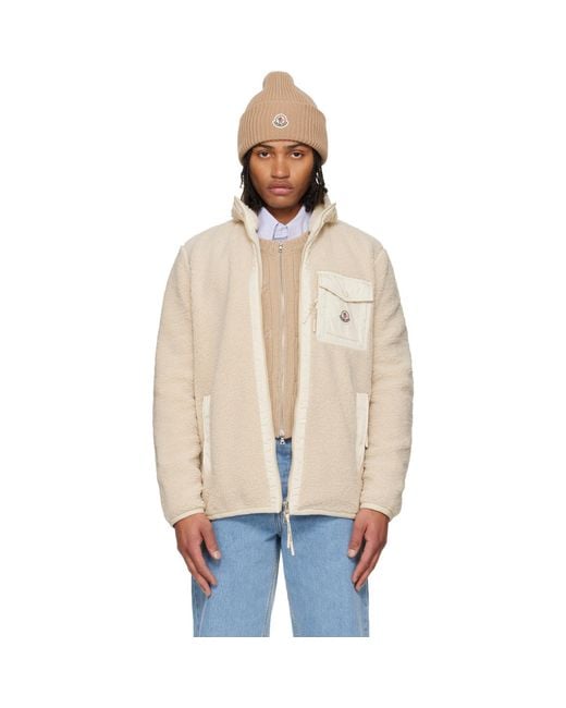 Moncler Blue Teddy Zip-Up Pocket Jacket for men