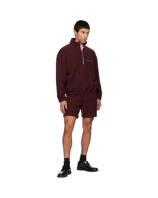 Rier Red Ssense Exclusive Fleece Shorts for men