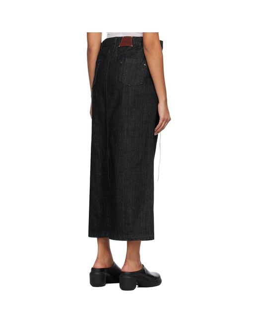 Subtle Le Nguyen Black Flat Denim Maxi Skirt