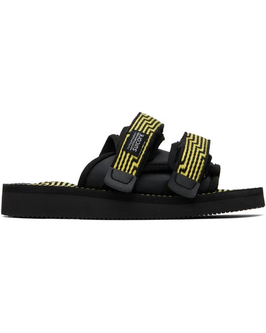 Suicoke Black & Yellow Moto-jc01 Sandals for men