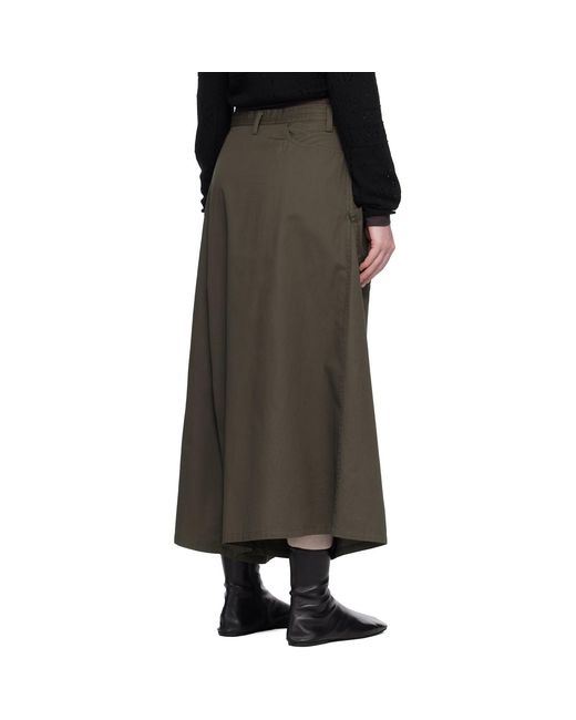 Y's Yohji Yamamoto Black Cotton Twill Drop Flare Trousers