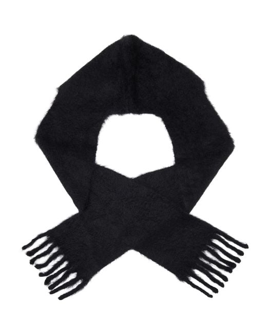 Acne Black Hooded Scarf for men