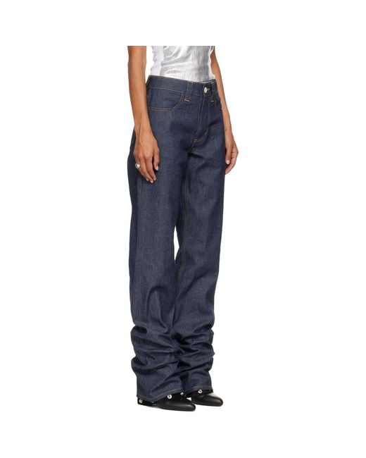 SECONDA Blue Straight Leg Denim Raw Jeans