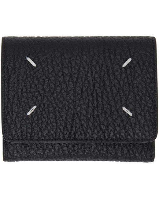 Maison Margiela Black Four Stitches Wallet for men