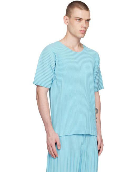 Homme Plissé Issey Miyake Homme Plissé Issey Miyake Blue Color Pleats T-shirt for men
