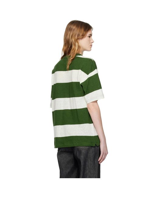 YMC Green Off- Triple Stripe T-Shirt