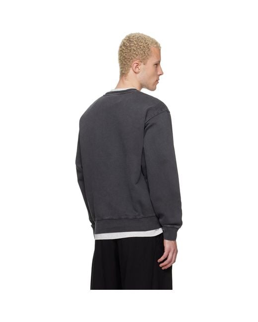 Aape By A Bathing Ape Gray 'Aapenow' Moonface Crew Neck Sweatshirt for men