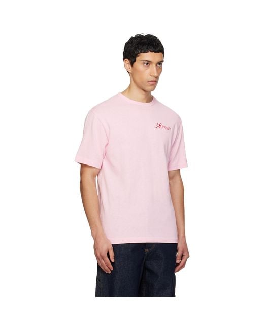 KENZO Pink Paris Winter Holidays' Embroidered T-Shirt for men