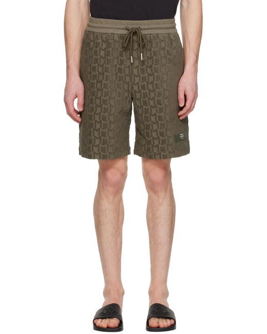 Moncler Green Khaki Monogram Shorts for men