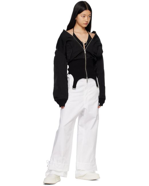 Dion Lee White Eyelet Tie Trousers