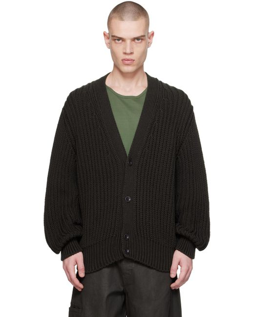 Lemaire Black Chunky Cardigan for men