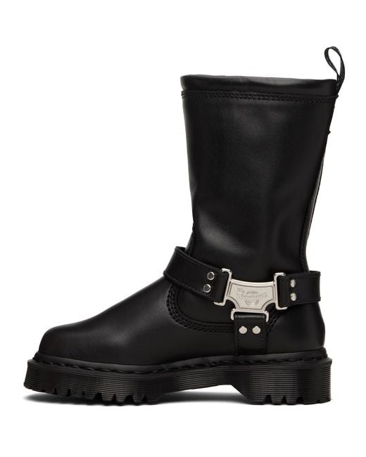 Dr. Martens Black Anistone Hi Leather Biker Boots