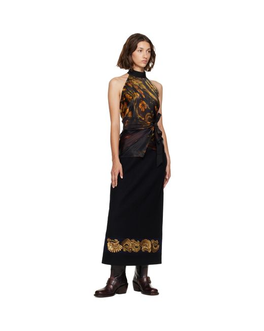 Dries Van Noten Black Satin Blouse