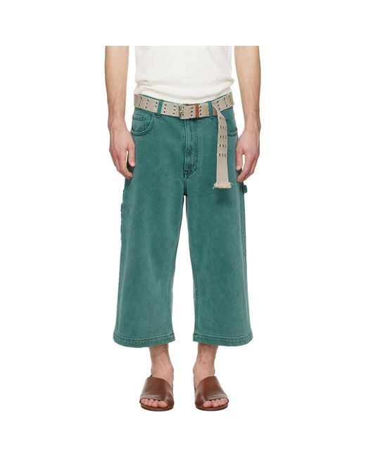 Sanderlak Green Wide Skater Jeans for men