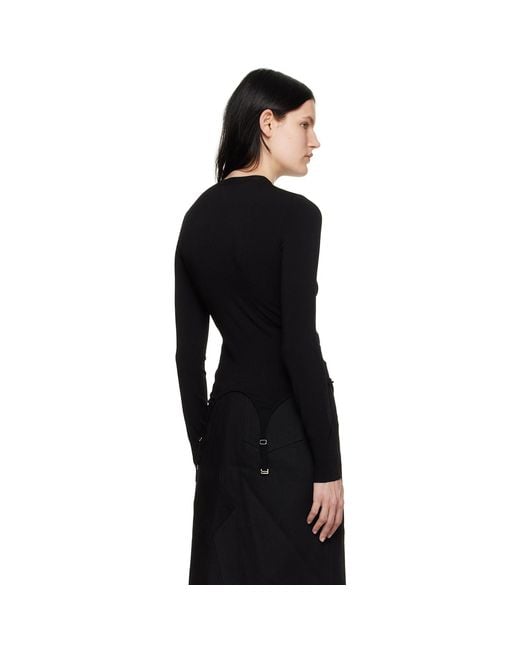 Dion Lee Black Garter Long Sleeve T-Shirt