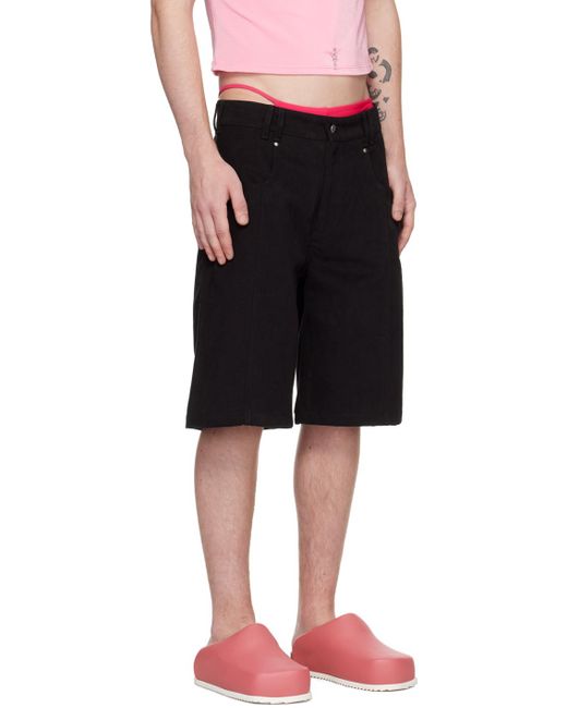 Marshall Columbia Black Four-pocket Denim Shorts for men
