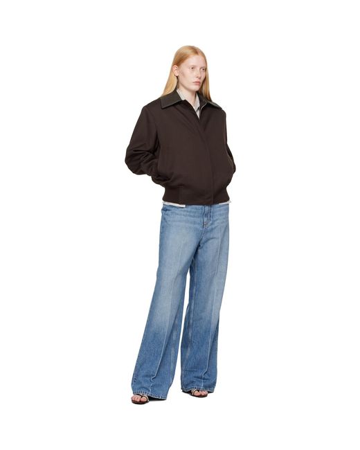 Stella McCartney Black Burgundy Twill Tailoring Field Jacket
