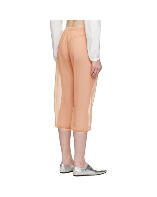 Colleen Allen Orange Stretch Tulle Sleep Capri Trousers