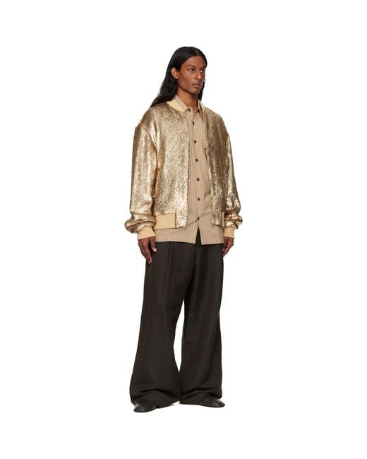 Dries Van Noten Multicolor Sequinned Bomber Jacket for men