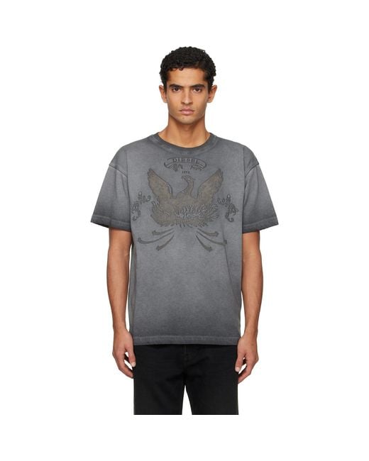 DIESEL Gray T-Norm-T9 T-Shirt for men
