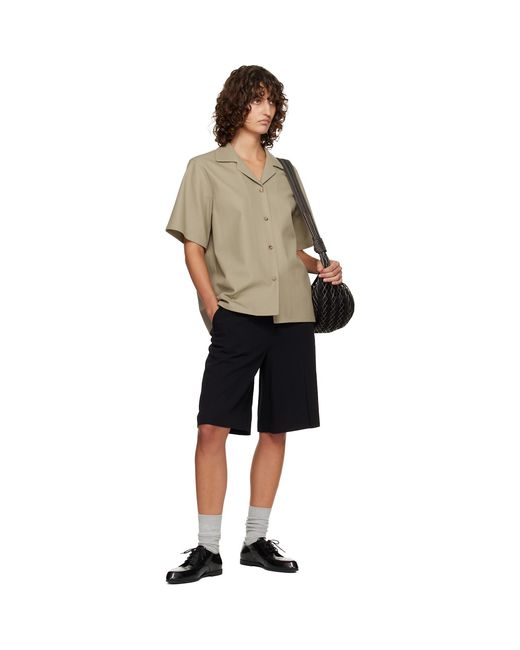 LE17SEPTEMBRE Black Twill Short Sleeve Shirt