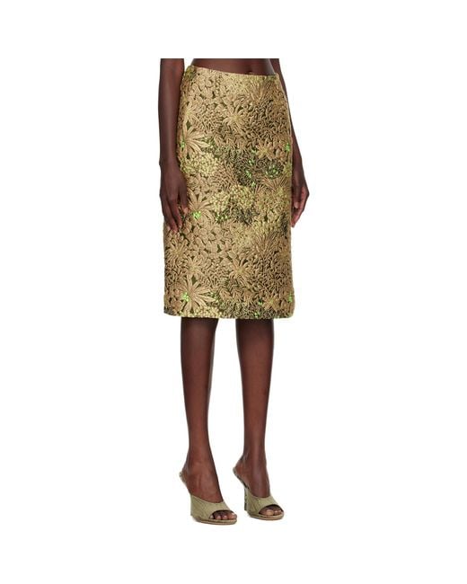 Dries Van Noten Natural Gobelin Midi Skirt