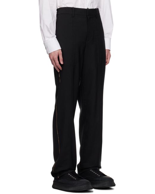 Helmut Lang Black Pleated Trousers for men