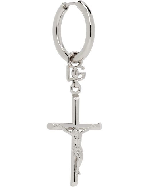 Dolce & Gabbana Black Dna Cross Single Earring for men