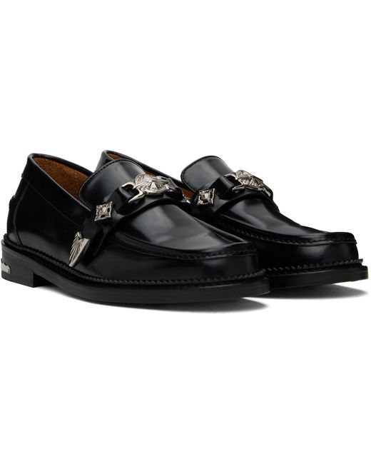 Toga Virilis Black Metal Loafers for men