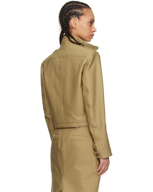 Tom Ford Multicolor Khaki Stand Collar Cropped Safari Jacket