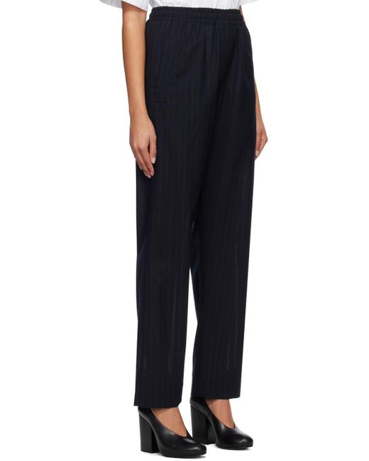 Margaret Howell Black Pinstriped Trousers