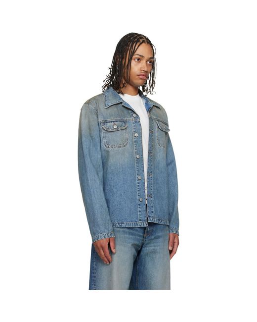 MM6 by Maison Margiela Blue Denim Trucker Jacket for men