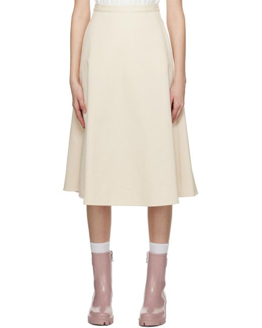 Moncler Natural White A-line Midi Skirt