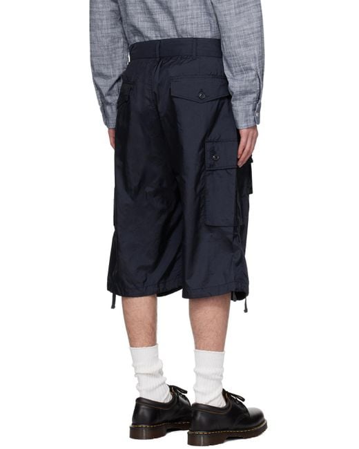 Engineered Garments Black Drawstring Cargo Shorts for men