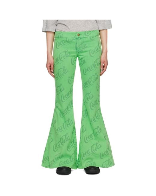 ERL Green Jacquard Jeans