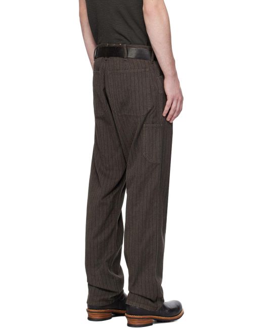 RRL Black Pinstripe Trousers for men