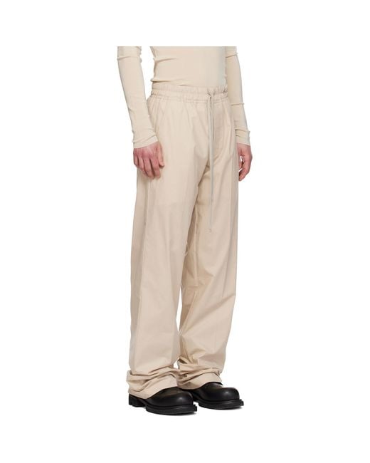 Rick Owens Natural Temple Dietrich Drawstring Trousers for men