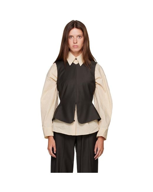 Cordera Black Tailored Peplum Top